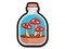 Glass Bottle Mushroom Dirt Terrarium Multi-Color Embroidered Iron-On or Hook & Loop Patch Applique